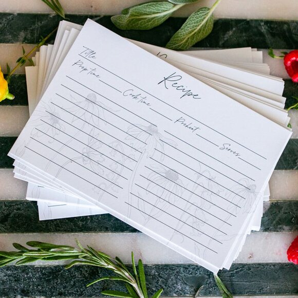 Set of 50 Floral 4x6 Recipe cards - Picture 6 of 9